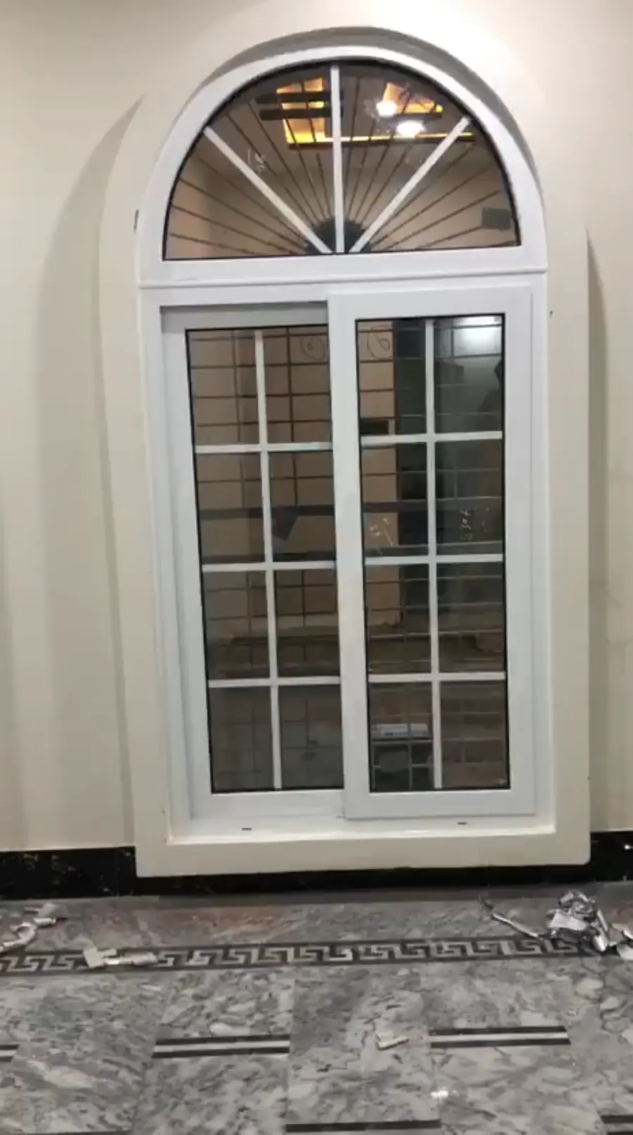 Custom radius curved uPVC arch windows for luxury architectural facades in Islamabad